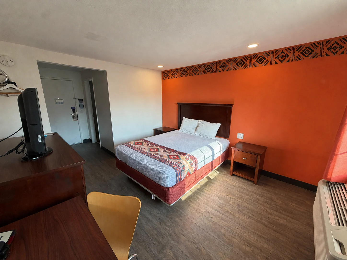 Mobility-accessible queen room with clear floor space and accessible features